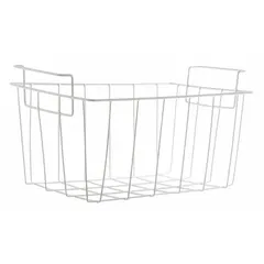 Genuine OEM replacement freezer basket for GE refrigerators and freezers. Organizes and stores frozen food items while maintaining proper airflow. Suitable for use in residential and commercial kitchen appliance repair and maintenance.