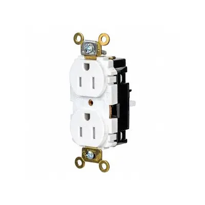 HUBBELL Receptacle: Duplex, 5-15, White, 125V AC, 15 A, 2 Pole / 3 Wire (MPN HBL5262STWTR) - General Purpose Receptacles