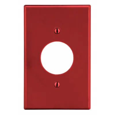 HUBBELL Wall Plate: Single Circular Opening, 1 Gang, Red - General Purpose Wall Plates