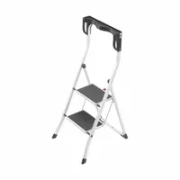 This HAILO folding step stool provides a stable two-step platform for reaching overhead storage or accessing high shelves. Constructed from steel with a white finish, it supports up to 330 lb and offers an overall height of 3.6 ft with an 18.8 in standing height. Suitable for use in warehouses, maintenance areas, and industrial facilities