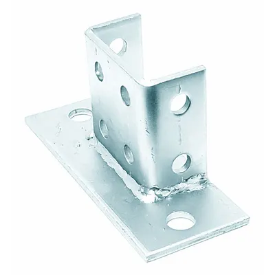 VAST Strut Channel Fitting: 1 5/8 in x 3 1/4 in For Strut Channel Size, Electroplated - Post Bases for Double Channels
