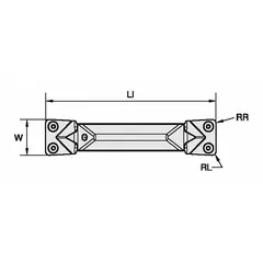 Indexable insert for parting and grooving operations in turning centers and automatic lathes. Used for cutting off workpieces and creating grooves in metal components.