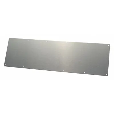 ROCKWOOD Standard Door Kick Plate, 10" x 34", Stainless Steel - Standard Door Kick Plates