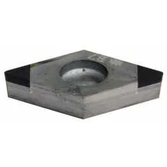 Diamond indexable turning insert for precision machining of non-ferrous materials. Provides a sharp cutting edge for turning operations on aluminum alloys and plastics. Suitable for applications requiring fine surface finish and dimensional accuracy.