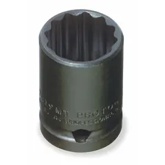 This 1/2" drive impact socket features a 19 mm metric size with a 12-point standard configuration. The black oxide finish provides corrosion resistance. Designed for use with impact tools in fastening and loosening applications.