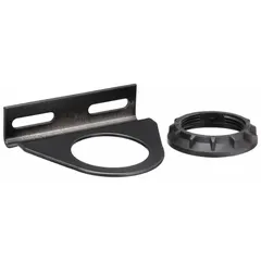 Steel mounting bracket for securing Parker 07E and 07R series equipment. Provides stable mounting for pumps, motors, or other components in fluid power and motion control systems.