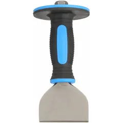 This brick chisel features a handguard for user protection during cutting and shaping of brick, block, and masonry materials. The 7-1/2 in overall length provides control for clean splits. Constructed from steel.