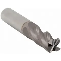 Carbide square end mill with TiCN coating for increased hardness and wear resistance. Features 4 flutes, 11/16" mill diameter, 1-1/2" length of cut, and 4" overall length. Suitable for general-purpose milling of steel, stainless steel, and cast iron in slotting, profiling, and contouring applications.