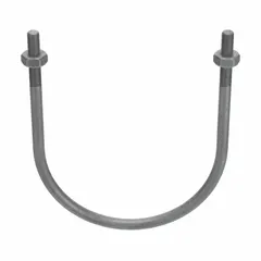 Steel U-bolt designed for securing pipe size 14 in to structural supports. Features 7/8"-9 thread and 17 5/16 in inside height. Commonly used in plumbing, HVAC, and material handling systems for clamping pipes, conduits, or tubing.