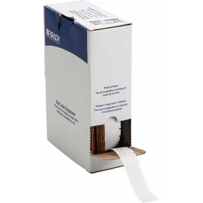 BRADY BM-17-427 Wraparound Label, 1 in x 1/2 in, White Matte Vinyl, for 16-8 AWG - Brady Precut Label Rolls