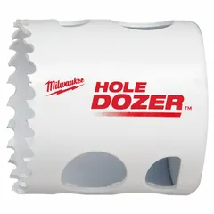 Bi-metal hole saw for cutting multi-materials such as wood, metal, and plastic. Features 3.5 teeth per inch and a maximum cutting depth of 1 5/8 in. Requires separate arbor with 5/8"-18 thread connection. Suitable for general industrial cutting tasks.