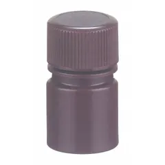 HDPE Narrow Mouth Round Lab Bottle, 8 mL, Amber, 20-410 mm Screw Closure, Unlined