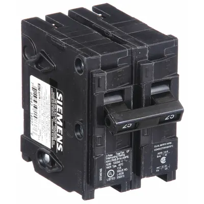 SIEMENS Q225 Miniature Circuit Breaker, 25A, 2-Pole, 120/240V AC - Q Series, Plug-In Siemens Miniature Circuit Breakers