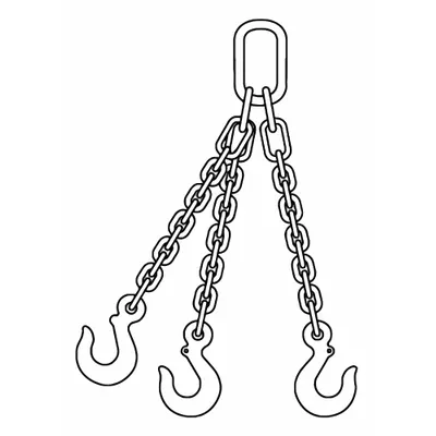 OEM Chain Sling: 3/8 in Chain Trade Size - Grade-80 Triple-Leg Chain Slings