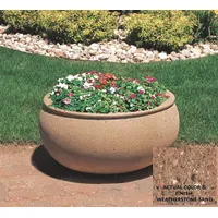 Planter Bollard: Oval, Beige, 16 in Overall Ht, 24 in Overall Wd, 30 in Overall Lg, Round Shape (MPN TF4339W22)