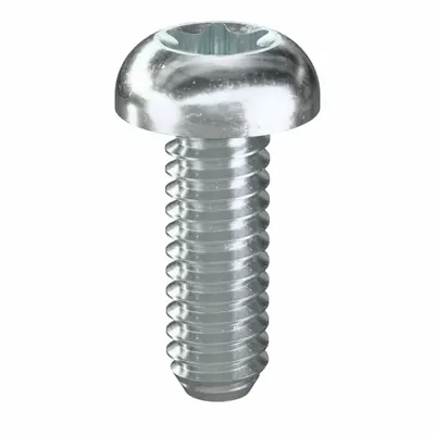 TAMPER-PRUF SCREW Machine Screw: #2-56 Thread Size, 1/4 in Lg, Steel, Zinc-Plated, Pan, Torx/Star - Pan Head Machine Screws