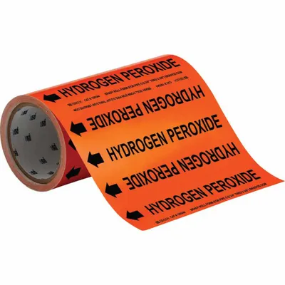 BRADY Hydrogen Peroxide Adhesive Pipe Markers on a Roll