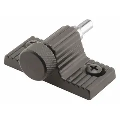 This sliding door lock from PRIME-LINE measures 1 inch in height and 2 inches in width. It is designed to secure sliding doors in commercial and industrial settings, providing basic access control for interior or exterior applications.