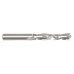 General purpose solid carbide jobber-length drill bit with a #79 diameter of 0.0145 in. Features a 118° 4-facet point for reduced walking and improved hole accuracy. Suitable for precision drilling in hardened steels, stainless steels, and non-ferrous materials in tool and die, mold making, and general machining applications.