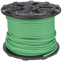 This Grade R single-line bulk welding hose is designed for oxy-fuel gas applications, delivering fuel gas from the regulator to the torch. The green color indicates fuel gas service per standard industry practice. With a 3/8 in inside diameter and 750 ft length, it is suitable for general-purpose welding, cutting, and heating operations