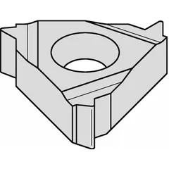 WIDIA 2019335 is a replaceable carbide insert for internal and external thread turning operations. It is designed for use with compatible tool holders to produce consistent threads in metal parts.