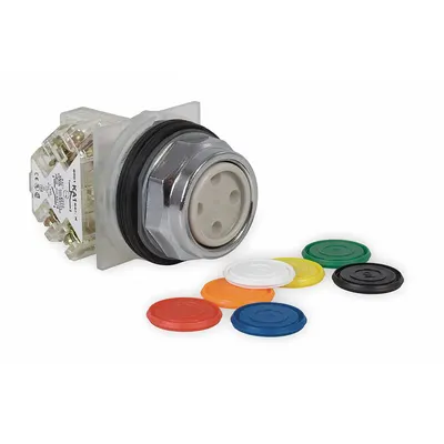 SCHNEIDER Flush Push Button Operator: Non-Illuminated, Flush Profile, Metallic, 30 mm - Flush-Mount Push Buttons