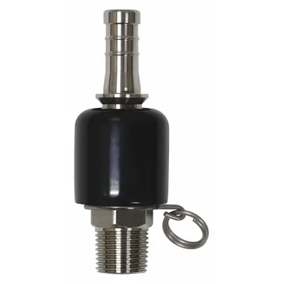 SANI-LAV Swivel Hose Adapter: Stainless Steel, Stainless, 4 in Overall Lg, Barb - Faucet Sprayer Hose Adapters