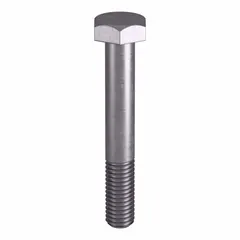 Grade B8 heavy hex bolt made from stainless steel, meeting ASTM A193 material standards and ASME B18.2.1 dimensional standards. Thread size 1/2"-13, length 3-1/2 inches. Suitable for structural applications requiring corrosion resistance and high clamping force, such as flanged connections and pressure vessels. Sold in a pack of 10, nut not included.