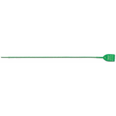 TYDENBROOKS Pull-Tight Seal: Green, 18 in Strap Lg, 1/8 in Strap Wd, 40 lb Breaking Strength - Plastic Pull-Tight Seals