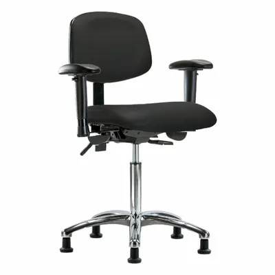OEM Vinyl Lab Chair with Arms, Aluminum Base, Height Range 21 1/2" to 29" - Vinyl Lab Chairs