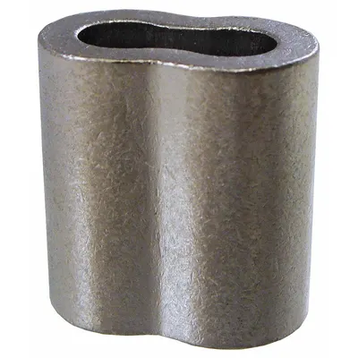 LOOS Wire Rope Oval Sleeve: Oval Sleeve, Swage, 5/32 in Compatible Rope Dia - Oval Sleeves