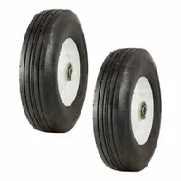MARATHON Caster Wheels: 10 in Wheel Dia., 2 1/2 in Wheel Wd, Rubber, 450 lb Load Capacity, Std, 1 PR (MPN 02611)