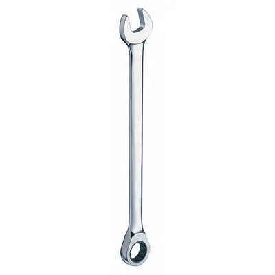 WESTWARD Combination Wrench: Alloy Steel, Chrome, 22 mm Head Size, 13 in Overall Lg - Metric Spline Ratcheting Combination Wrenches