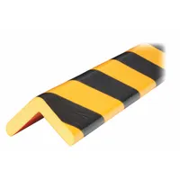 Corner Guard: Polyurethane Foam, L Shape, 39 in Overall Lg, 0.5 in Overall Thick, Black/Yellow (MPN 60-6886)