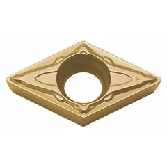 Diamond indexable turning insert for precision finishing of non-ferrous materials, ceramics, and composites. Provides sharp cutting edges and wear resistance for high-speed machining operations.
