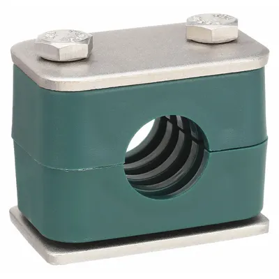 ZSI Vibration-Dampening Beta Clamp: Ribbed Bore, 304 Stainless Steel Clamp - Vibration-Dampening Textured Core Beta Clamps