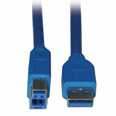 EATON TRIPP LITE Usb Cable: Type A End 1, Type B End 2, Blue, 15 ft Lg - Standard USB & Lightning Cables