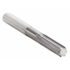 This straight-flute solid carbide chucking reamer is used for precision finishing of pre-drilled holes to tight tolerances in metalworking. It is commonly applied in machining departments for accurate hole sizing and surface finish.