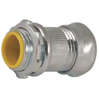 Compression Conduit Connector: Steel, 2 1/2 in Trade Size, 4 in Overall Lg, Insulated, Gray/Yellow (MPN 2960)