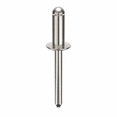 OEM Domed-Head Blind Rivet, 1/4" dia, 5/8" Body Lg, Open End, 100 PK - Domed-Head Blind Rivets