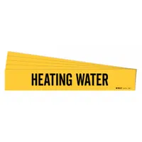Pipe Marker: Heating Water, Yellow, Black, Fits 2 1/2 to 7 7/8 in Pipe O.D., 1 Pipe Markers, 5 PK (MPN 7128-1-PK)