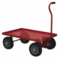APPROVED VENDOR Wagon Truck: 1,200 lb Cap, 36 in L x 24 in W x 11 1/8 in H Deck, T-Shaped, Red (MPN 5WTP-2436-LU-10SPN-17T)