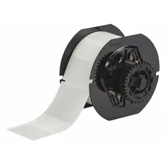 This precut vinyl wraparound label is designed for permanent identification of wires and cables from 8 AWG to 4 AWG. The white matte surface accepts printing from the i3300 printer series using B30-R4300 ribbon. Typical applications include marking wires in control panels and electrical installations.