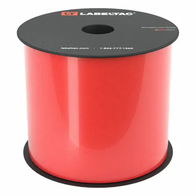 CREATIVE SAFETY SUPPLY LabelTac Pro Model Reflective Supply: 4 in x 75 ft, Vinyl, Red (Gloss) - LabelTac Thermal Transfer Continuous Label Rolls