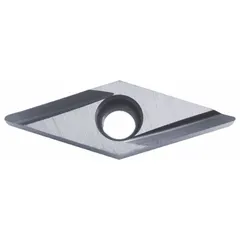 Diamond indexable turning insert for precision machining of non-ferrous materials. Used in turning, facing, and profiling operations to achieve high surface finish. Suitable for applications in general engineering.