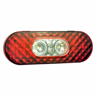 GROTE Stop/Turn/Tail Light: LED, Stop, Turn, and Tail Combo Light, Clear/Red - Stop, Turn & Tail Combination Lights