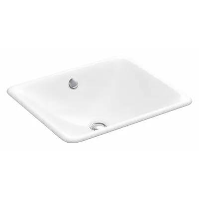 KOHLER Bathroom Sink: White, Cast Iron, 18 5/8 in Overall Lg, 15 3/4 in Overall Wd - Undermount Bathroom Sinks without Faucets