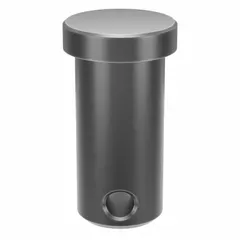 Steel clevis pin with 1/2 in diameter and 1 in shank length. Supplied in a 10-pack. Used in mechanical linkages to connect a clevis to a rod or component, allowing pivoting motion.