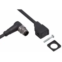 IFM Patch cable: M12 Male Right Angle x DIN Form C, 2 ft Cable Lg, PUR, Black, 5 Pins, IP67 (MPN E10844)