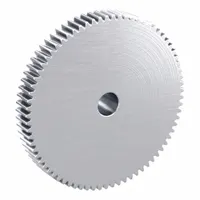 Spur Gear: Module m 1.5, 75 Teeth, 15 mm Bore Dia, Stainless Steel, 20° Pressure Angle, Plain Bore (MPN SUS1.5-75)